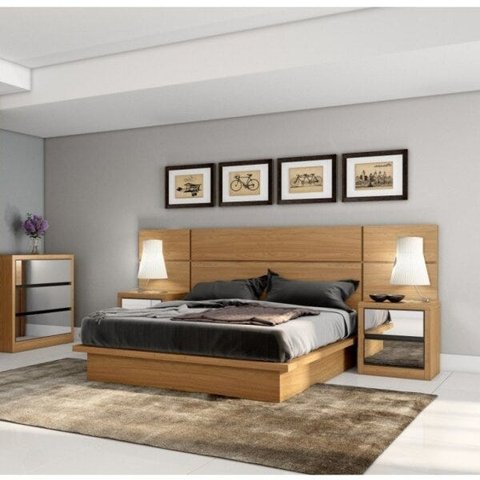 Cama Japonesa Casal Baixa sem Cabeceira Mdf Tw22 Dalla Costa - Freijó