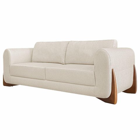 Sofá 2 Lugares 180cm Pés em Madeira Buzz Off White Rústico
