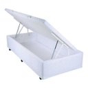 Ver imagem 1 de Cama Box Baú Solteiro Branco em Tecido com Pistão - 096x203