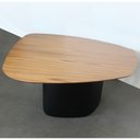 Ver imagem 2 de Mesa Centro Stone Alta Tampo Amêndoa Suave com Base Preto Fosco 90 Cm - 72360