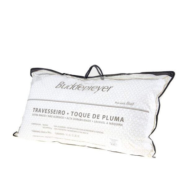 Travesseiro Toque de Pluma 50x90cm Branco - Buddemeyer