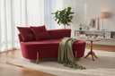 Ver imagem 1 de Namoradeira Sofá Feijão Luna 130cm Orgânica Suede Marsala
