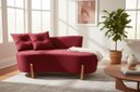 Ver imagem 2 de Namoradeira Sofá Feijão Luna 130cm Orgânica Suede Marsala