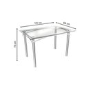 Ver imagem 3 de Sala de Jantar Completa Elba c/ Tampo Vidro 120cm + 4 Cadeiras Florença Cromado/Courano Preto -