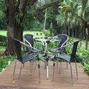 Ver imagem 3 de 4 Cadeiras e Mesa com 2 Espreguiçadeiras Bona e Mesa com Balde em Alumínio para Jardim, Piscina e Ár