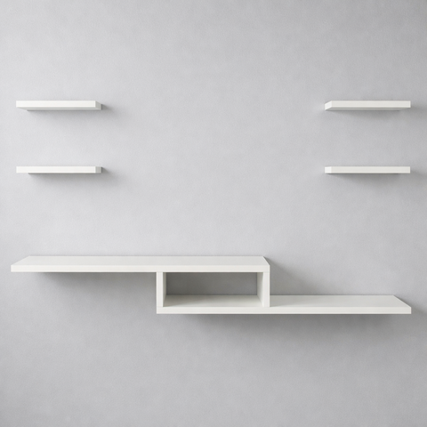 Rack Nicho Suspenso para Quarto e Sala com 4 Prateleiras