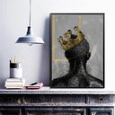 Ver imagem 1 de Quadro Decorativo Abstrato Negro com Coroa 33x24cm - com Vidro:madeira Preta