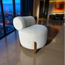 Ver imagem 7 de Poltrona Decorativa Mônaco Bouclé Bege