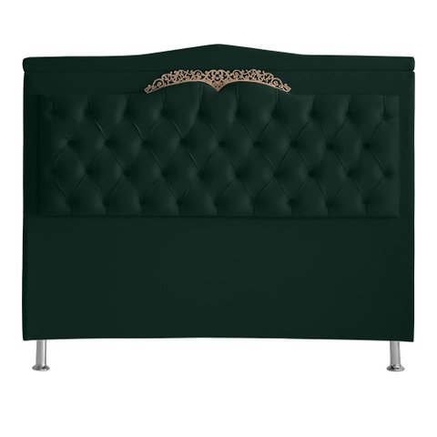 Cabeceira de Cama Box Madri Casal 140 Cm Suede Verde Ec Móveis