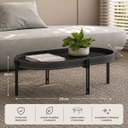 Ver imagem 2 de Mesa de Centro 35x93 com Detalhes em Couro Virginia Edecasamoveis