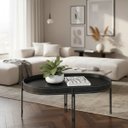Ver imagem 3 de Mesa de Centro 35x93 com Detalhes em Couro Virginia Edecasamoveis