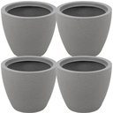 Ver imagem 1 de Kit 4 Vasos para Plantas Tramontina Asteca Plástico Granito Cinza Folhagens Flores Jardim Casa