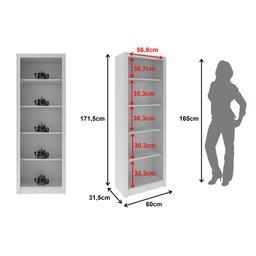 Estante para Livros ou Escritório 60cm 4 Prateleiras Branco Me4104 Tecno Mobili - 2