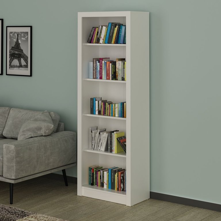 Estante para Livros ou Escritório 60cm 4 Prateleiras Branco Me4104 Tecno Mobili
