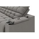 Ver imagem 4 de Sofá Connect Premium 2,30m Assento Retrátil/reclinável com Porta Copos e Entrada Usb Suede Cinza