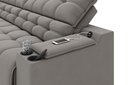 Ver imagem 4 de Sofá Connect Premium 2,30m Assento Retrátil e Reclinável com Porta Copos e Entrada USB Suede Cinza