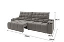 Ver imagem 2 de Sofá Connect Premium 2,30m Assento Retrátil e Reclinável com Porta Copos e Entrada USB Suede Cinza