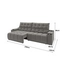 Ver imagem 2 de Sofá Connect Premium 2,30m Assento Retrátil/reclinável com Porta Copos e Entrada Usb Suede Cinza
