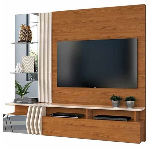 Painel Suspenso DJ Móveis Bello para TV até 55 Polegadas (MDF) Carvalho ...