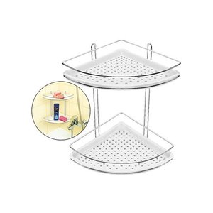Cantoneira Aramado / Plastico Branca com 2 Divisorias Multiuso 27x19x29cm