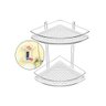 Cantoneira Aramado / Plastico Branca com 2 Divisorias Multiuso 27x19x29cm - 1