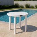 Ver imagem 1 de Mesa Redonda Desmontável Resistente Portátil p/ Área de Lazer/ Piscina - Branca