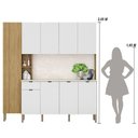 Ver imagem 4 de Armario de Cozinha Compacta 9 Portas 1 Gaveta Pulse - Freijó/artico/riscatto Freijó