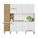 Ver imagem 5 de Armario de Cozinha Compacta 9 Portas 1 Gaveta Pulse - Freijó/artico/riscatto Freijó