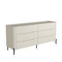 Ver imagem 1 de Cômoda com 6 Gavetas 178cm Pés em Metal 100% Mdf Cor:luna com Preto