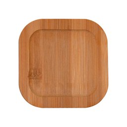 Pote de Vidro Hermético com Tampa Quadrado de Bambu 300mL - Casambiente - 3