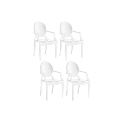 Kit 4 Cadeiras Sala Jantar Wind Plus UZ4003 4 Un Polipropileno Branco - Kappesberg