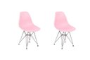Ver imagem 1 de Kit 2 Cadeiras Charles Eames Eiffel Base Metal Design - Rosa