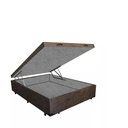 Ver imagem 2 de Base Box Baú Casal Luxo Blindado AColchoes Suede Marrom 49x138x188