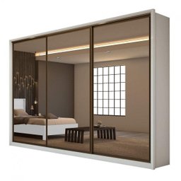 Guarda Roupa Spazio Glass 2.70 Branco Lopas - 11