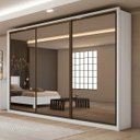 Ver imagem 1 de Guarda Roupa Spazio Glass 2.70 Branco Lopas