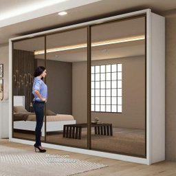 Guarda Roupa Spazio Glass 2.70 Branco Lopas - 13