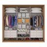 Guarda-Roupa Casal com 3 Espelhos 3 Portas de Correr 6 Gavetas Spazio Super Glass Lopas - 2