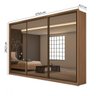 Guarda-Roupa Casal com 3 Espelhos 3 Portas de Correr 6 Gavetas Spazio Super Glass Lopas - 4