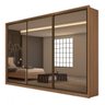 Guarda-Roupa Casal com 3 Espelhos 3 Portas de Correr 6 Gavetas Spazio Super Glass Lopas - 3