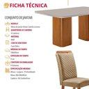 Ver imagem 3 de Mesa Jantar Eloise 6 Lugares Vidro Serigrafado com Cadeiras Lorena Off White Moderna