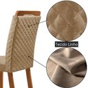 Ver imagem 7 de Mesa Jantar Eloise 6 Lugares Vidro Serigrafado com Cadeiras Lorena Off White Moderna
