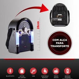 Caixa de Som Trc 210B 35W Rms Bluetooth Portátil Entrada USB Rádio Fm - 4