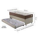Ver imagem 2 de Bicama Box Baú com Linho Bege 96x203 com Colchão Relax Adorabile Molas Ensacadas Ecoflex