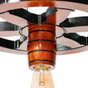 Ver imagem 4 de Soquete Barril para Lustre Roda de Carroça - Madeira - Decoração E27 - Mogno