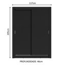 Ver imagem 6 de Guarda-roupa Solteiro Madesa Denver 2 Portas de Correr