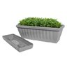Kit 10 Vasos Jardineiras Plantas Floreira de Janela Prato Uninjet Cinza - 3