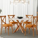 Ver imagem 2 de Kit 04 Cadeiras Para Sala de Jantar e Estar Living Estofada Ávila L02 Couríssimo Whisky - Lyam Lyam