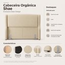 Ver imagem 3 de Cabeceira para Cama Box Queen Size Shae 160cm Estofada com Frame Linho Bege - Desk Design
