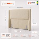 Ver imagem 4 de Cabeceira para Cama Box Queen Size Shae 160cm Estofada com Frame Linho Bege - Desk Design
