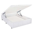 Ver imagem 1 de Cama Box Baú Casal Branco em Tecido com Pistão - 138x188